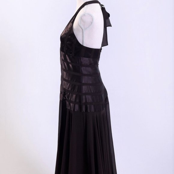 Jessica Howard Chocolate Luscious Deep Brown Halter Dress Size 6 - Picture 3 of 5